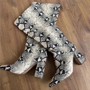 Madden Girl Firefly Snakeskin Heeled Boots